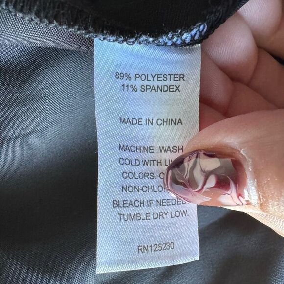 90’s Style Black Slip Midi Dress With Leg Slit - Picture 8 of 8